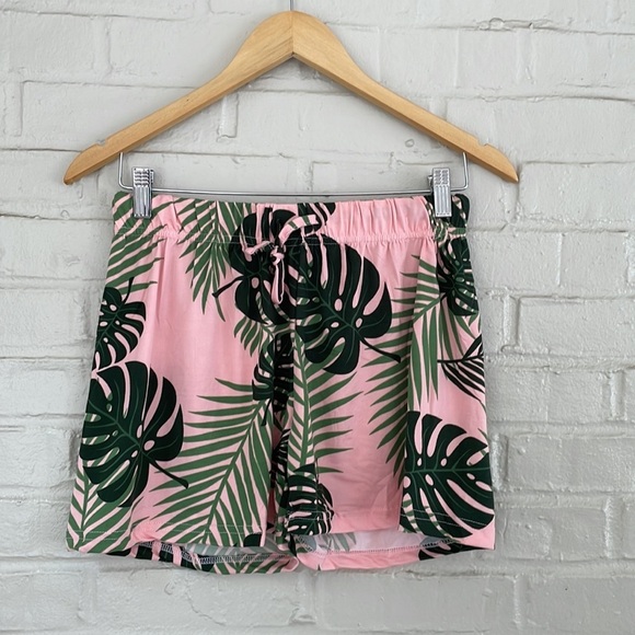Cherokee Pink and Green Leaf Print Pajama Set - Picture 6 of 7